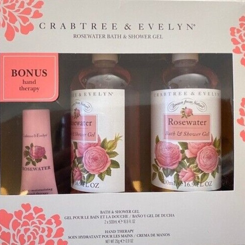 Crabtree and Evelyn Rosewater Shower Gel Hand Lotion Giftset